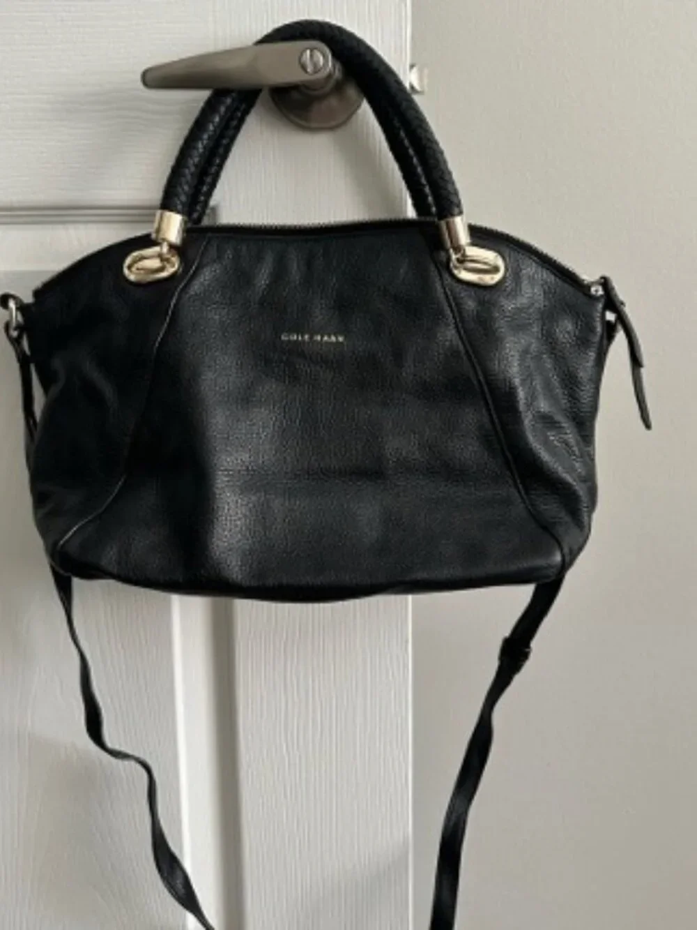 Cole Haan Black Leather Satchel - Picture 1 of 4
